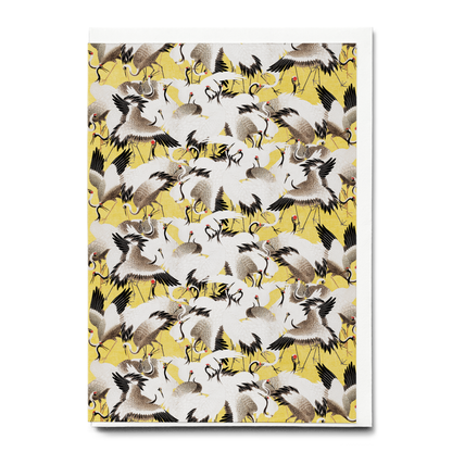 Japanese flock of cranes - Greeting Card