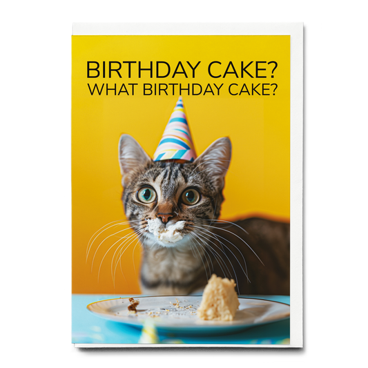 What birthday cake? (Cat) - Greeting Card