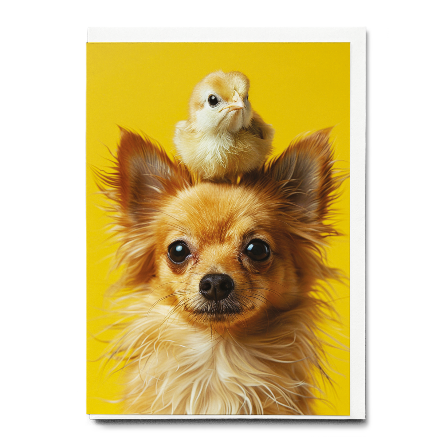 Chihuahua with little chick - Greeting Card