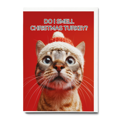 Do i smell Christmas turkey? (Cat) - Greeting Card