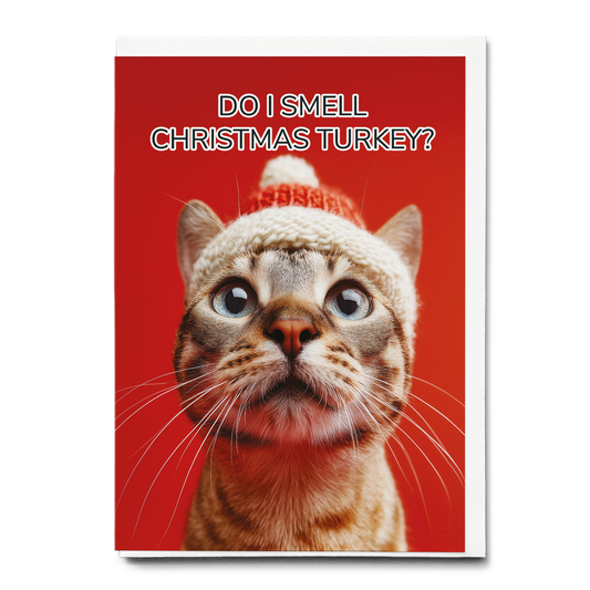 Do i smell Christmas turkey? (Cat) - Greeting Card