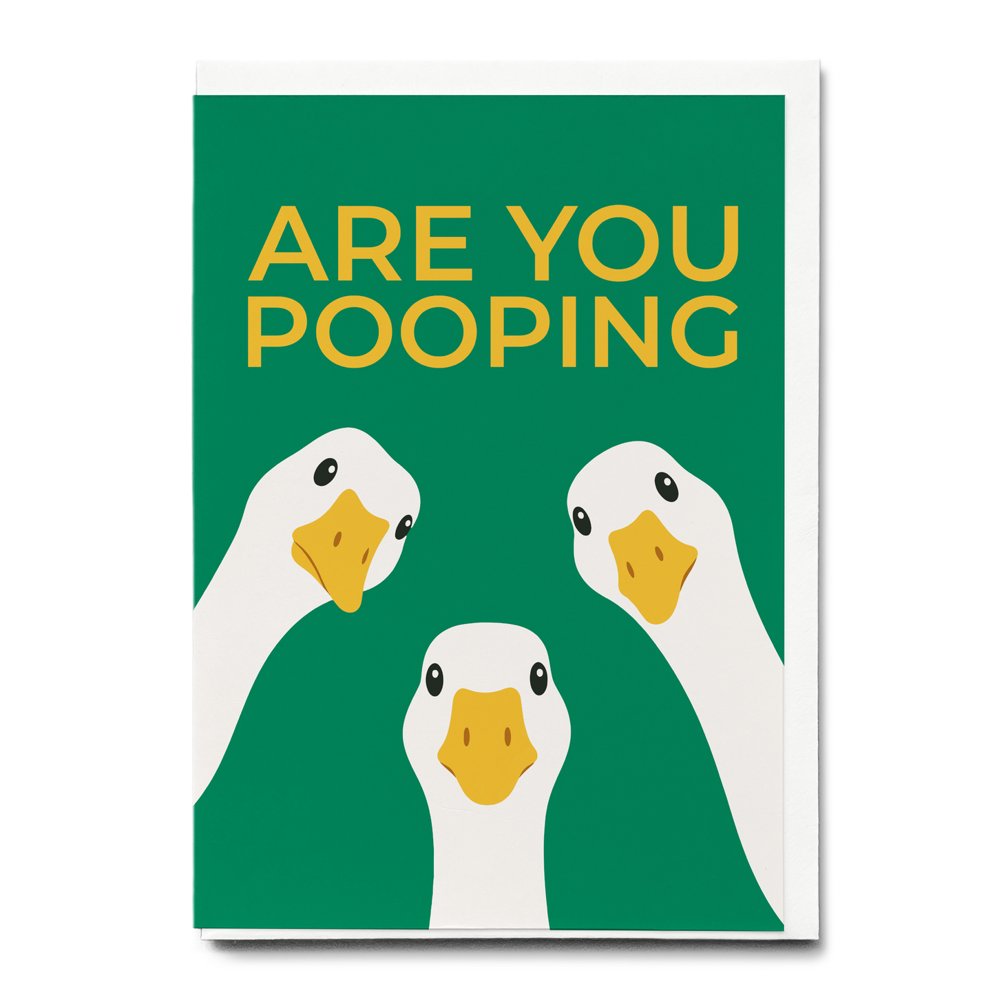 Are you pooping ducks Green - Greeting Card