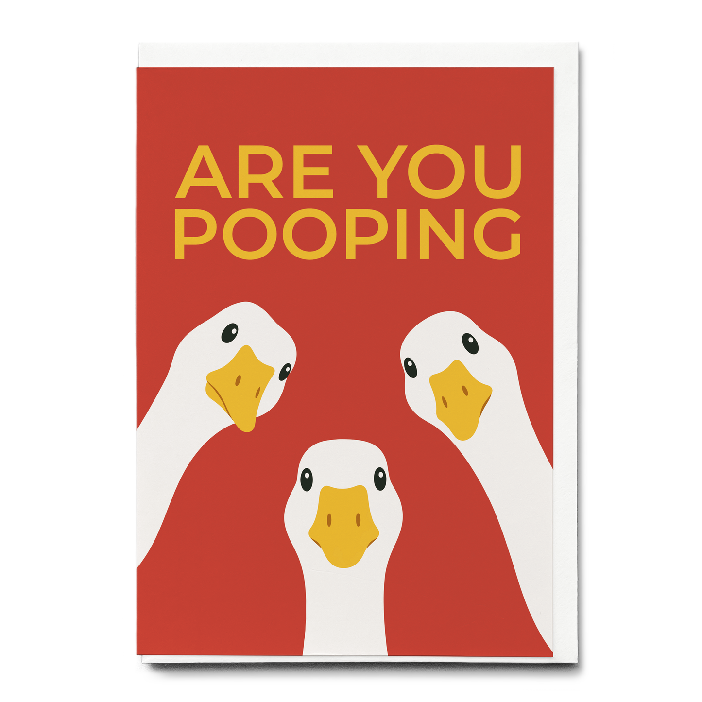 Are you pooping ducks Red - Greeting Card