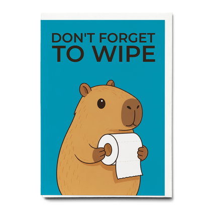 Don't forget to wipe capybara Blue - Greeting Card