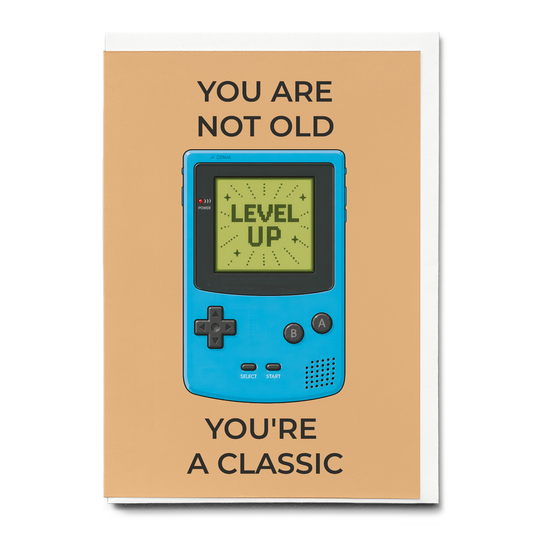 you are not old you're a classic (Blue Gameboy) - Greeting Card