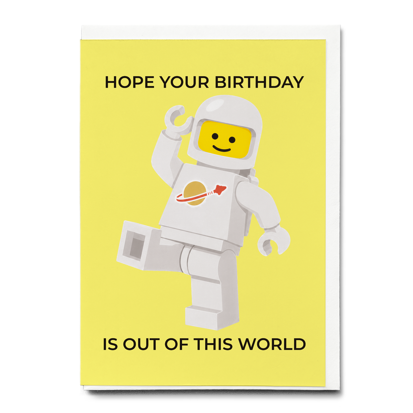 Birthday is out of this world (White spaceman) - Greeting Card