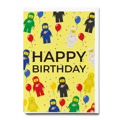 Happy Birthday (Lego Spaceman) - Greeting Card