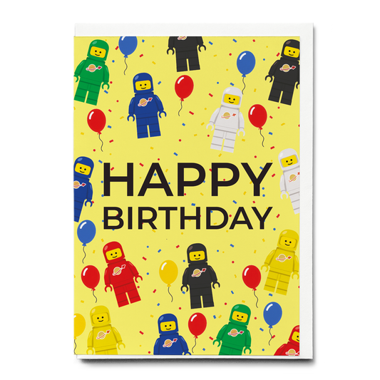 Happy Birthday (Lego Spaceman) - Greeting Card