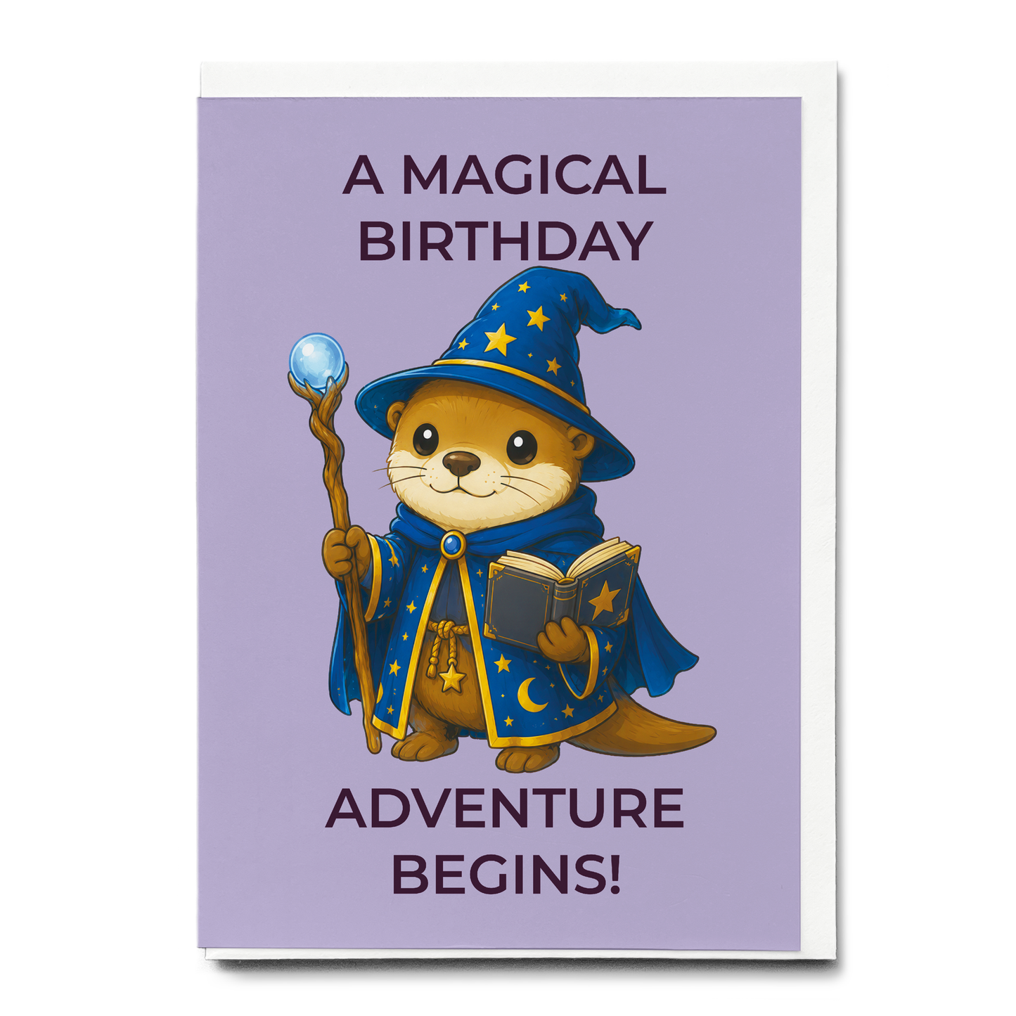 A magical birthday adventure begins! (Otter wizard) - Greeting Card