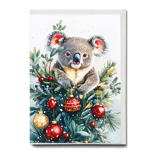 Koala in a Christmas tree - Greeting Card