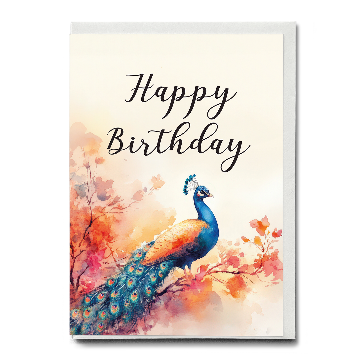 Happy birthday (peacock) - Greeting Card