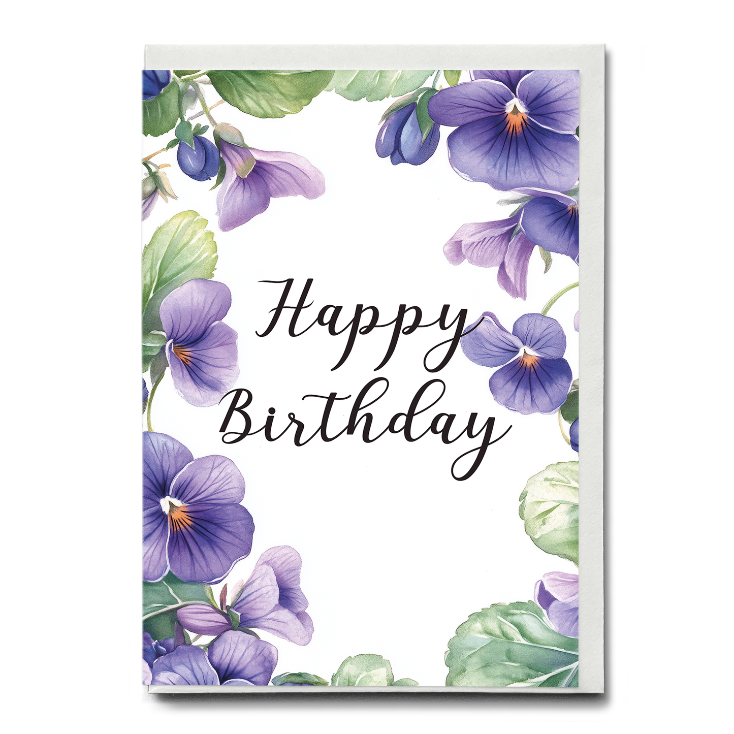 Happy birthday (violets) - Greeting Card