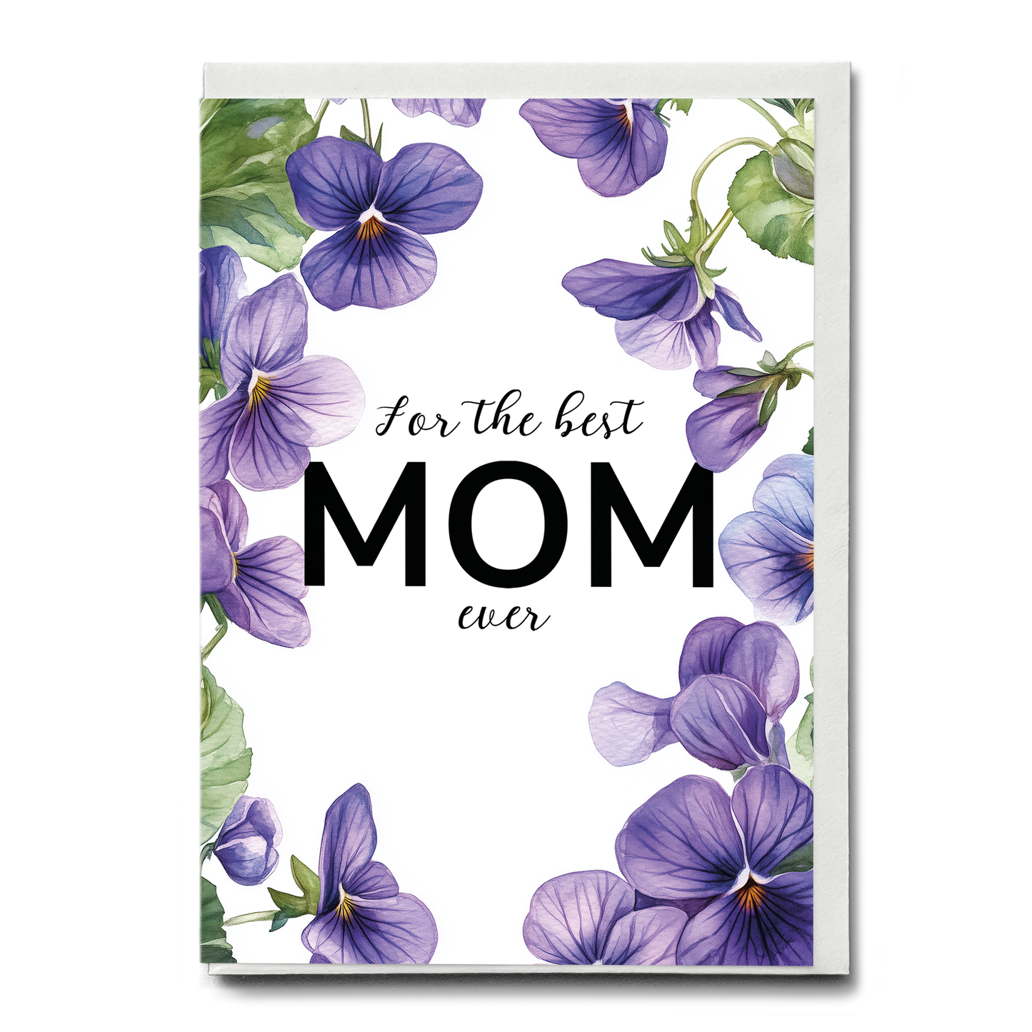 Best mom (violets) - Greeting Card