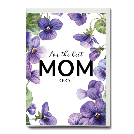 Best mom (violets) - Greeting Card