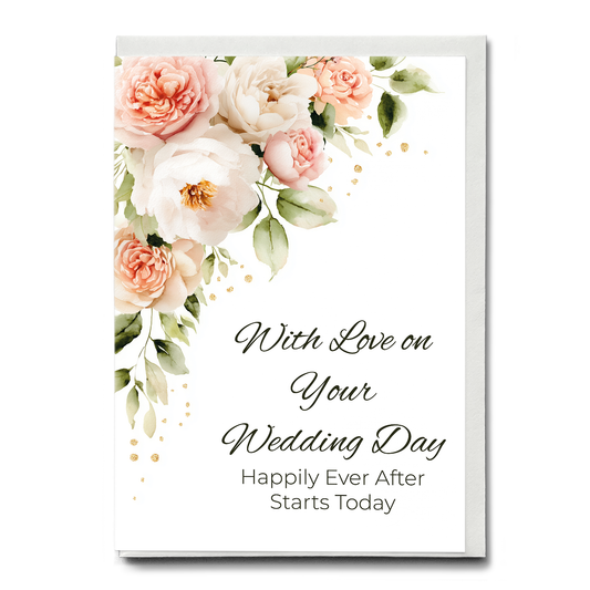 With Love (white roses) - Greeting Card