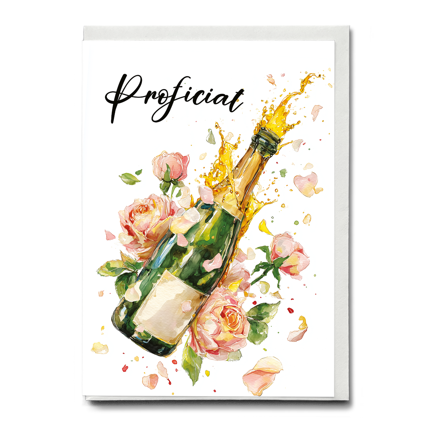 Proficiat champagne bottle - Greeting Card
