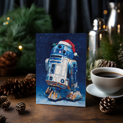 R2-D2 wearing Christmas hat - Greeting Card
