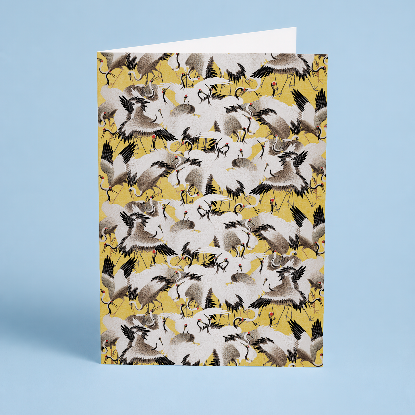 Japanese flock of cranes - Greeting Card