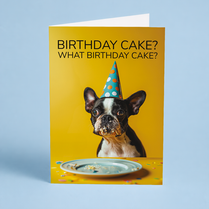 What birthday cake? (Dog) - Greeting Card