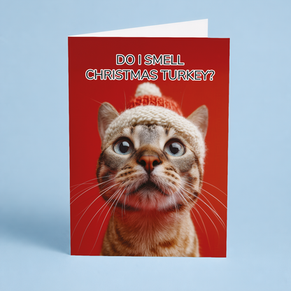 Do i smell Christmas turkey? (Cat) - Greeting Card