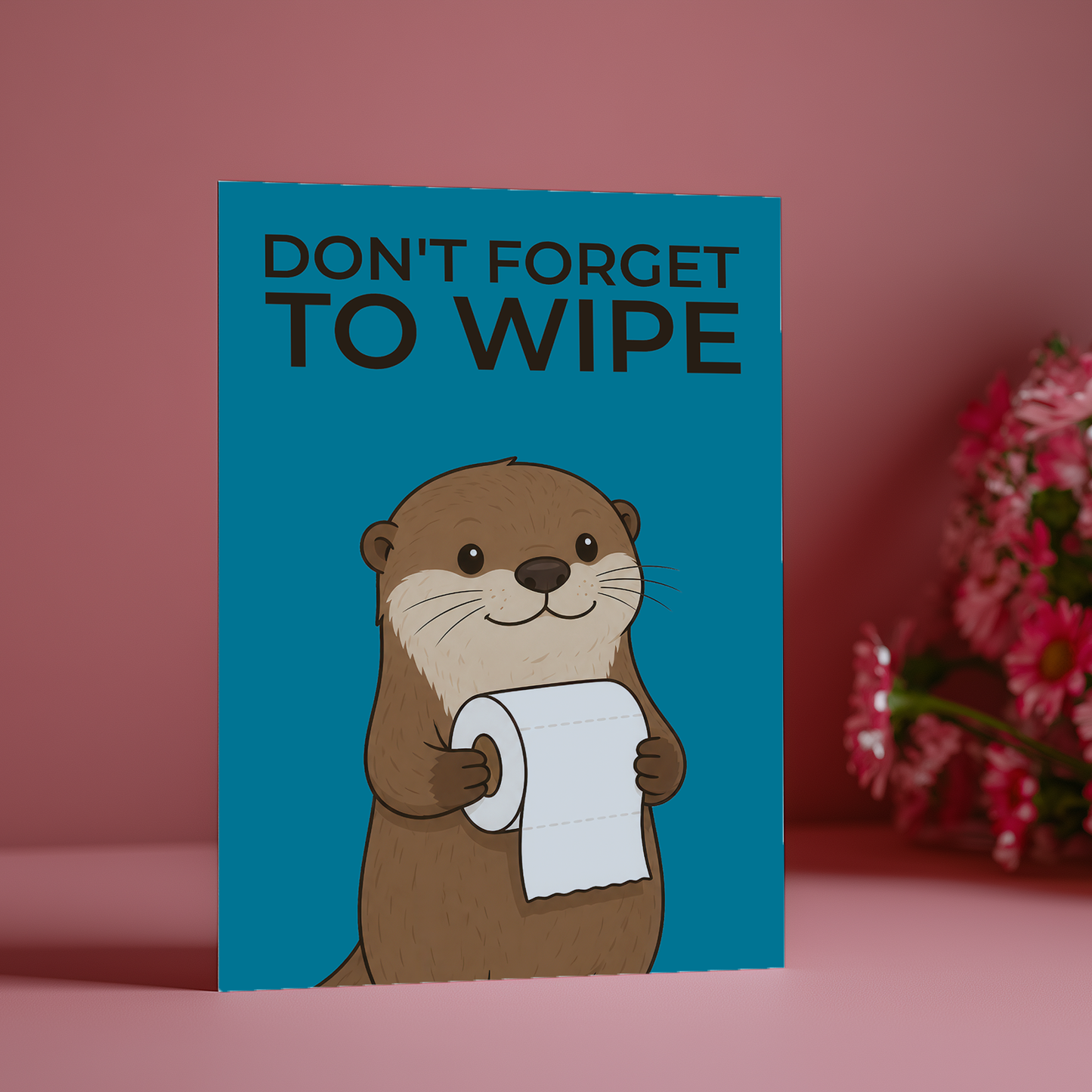 Don't forget to wipe otter Blue - Greeting Card