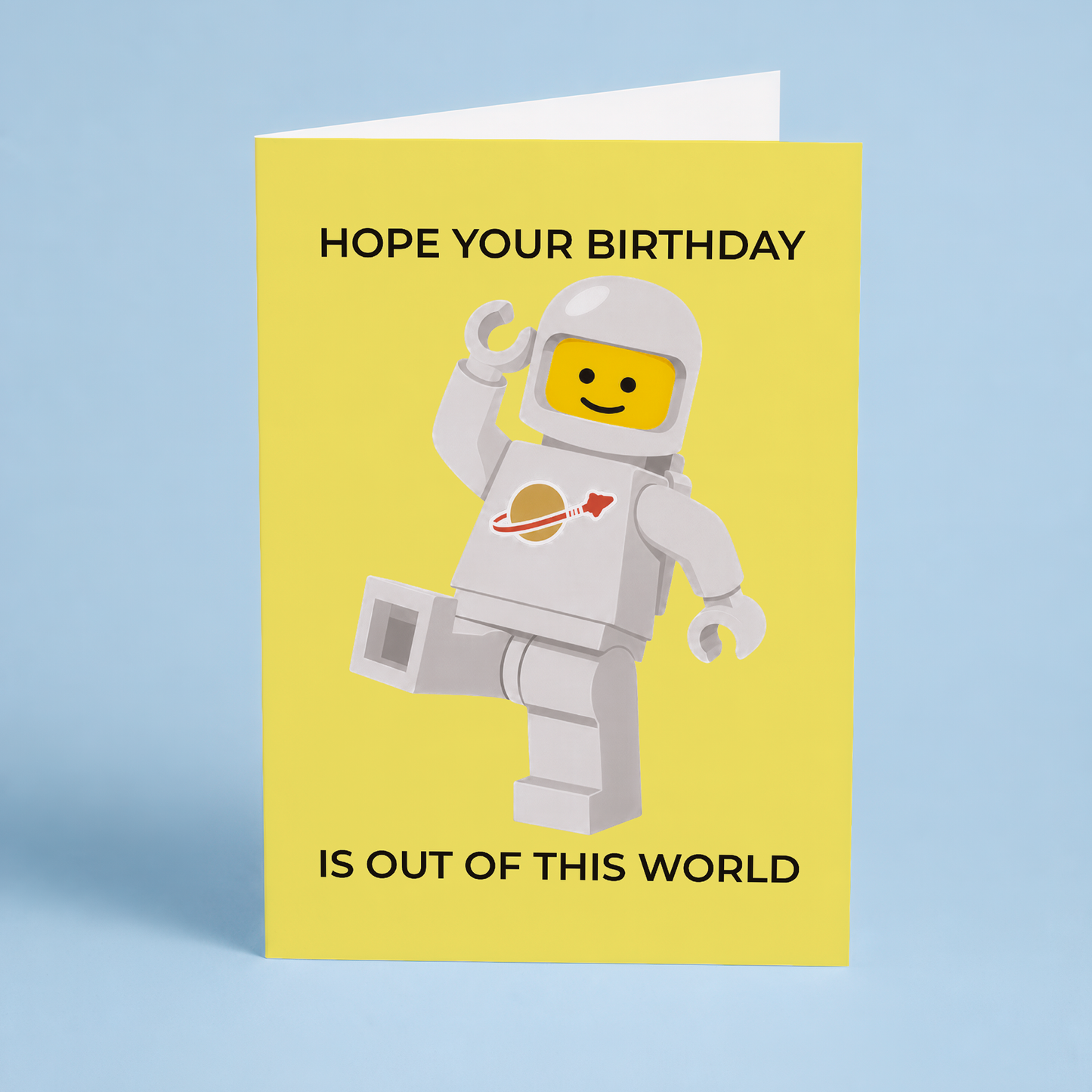 Birthday is out of this world (White spaceman) - Greeting Card