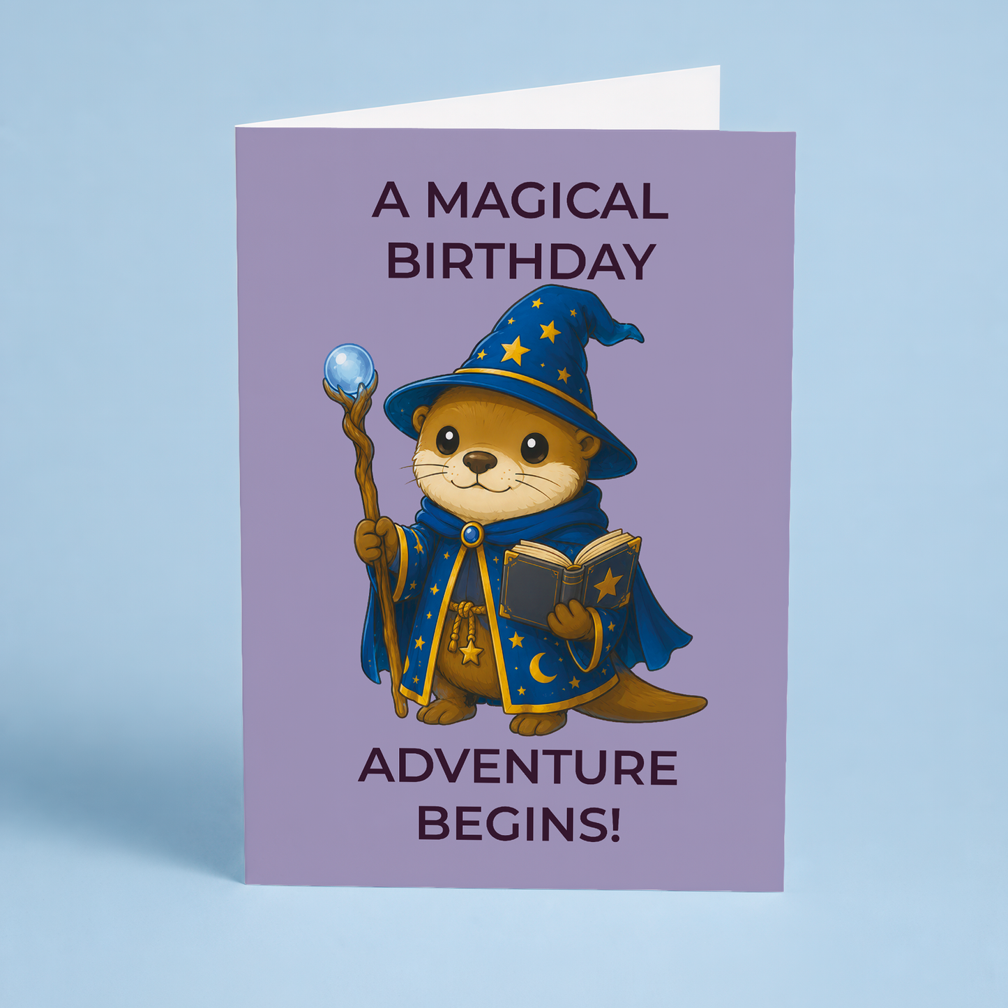 A magical birthday adventure begins! (Otter wizard) - Greeting Card
