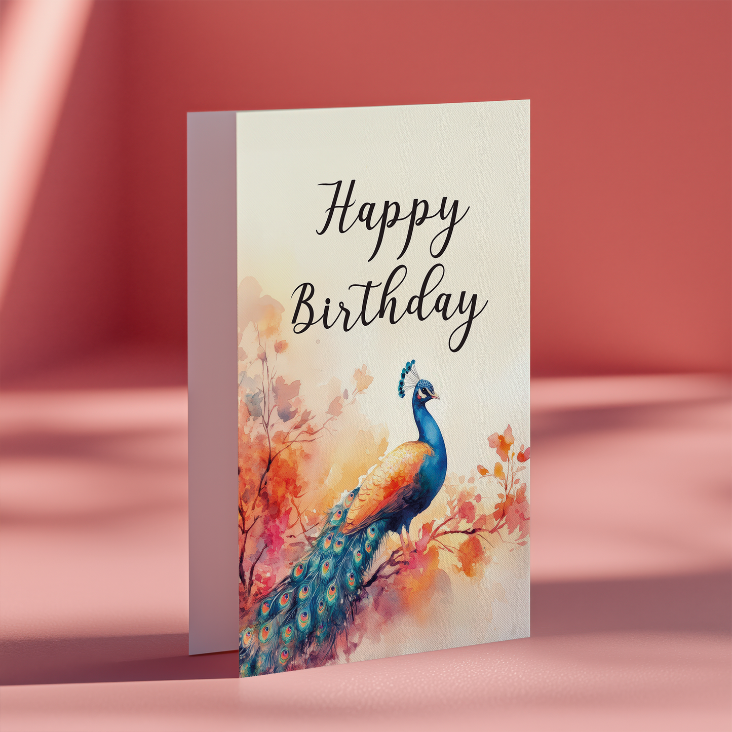 Happy birthday (peacock) - Greeting Card