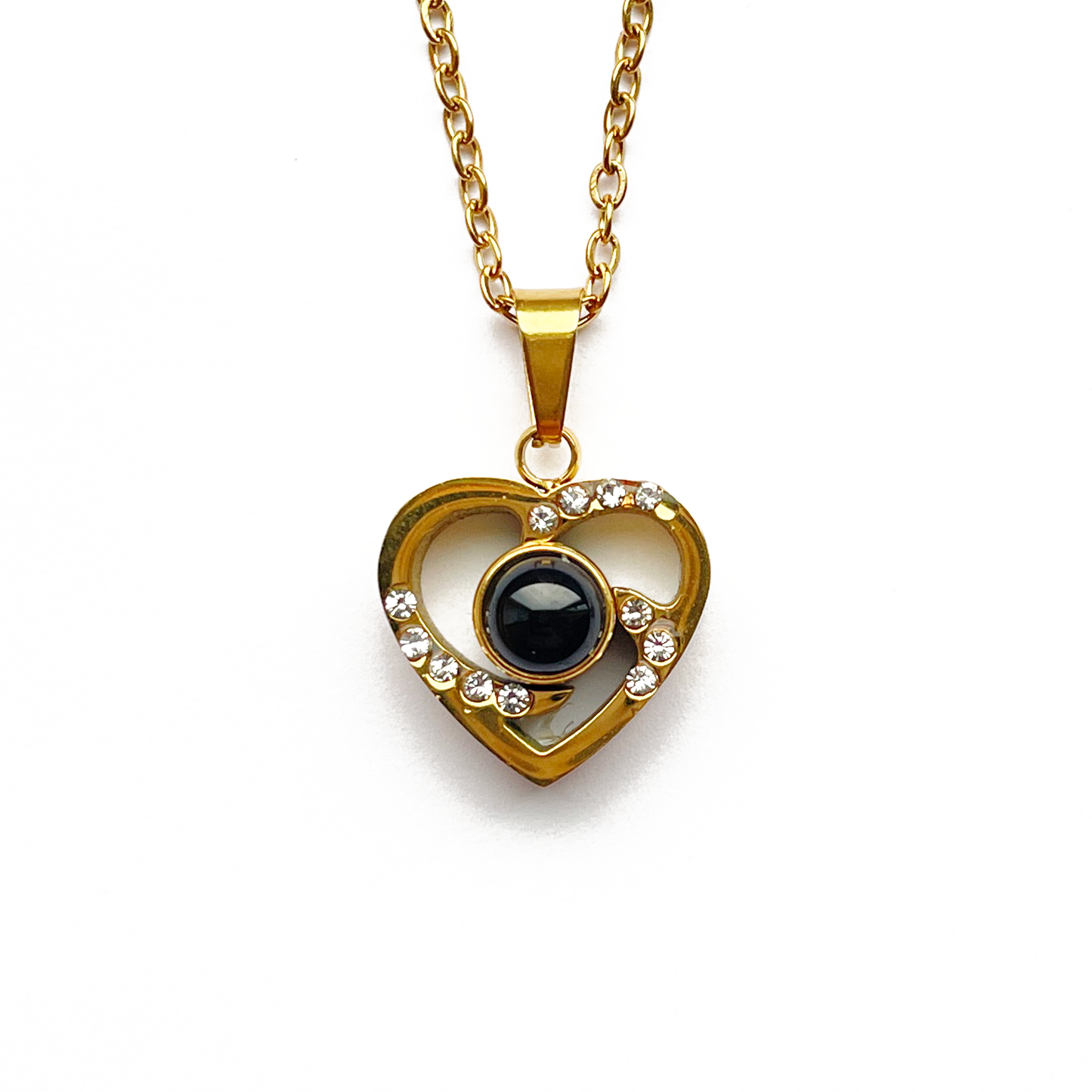 Custom heart Photo Projection Necklace