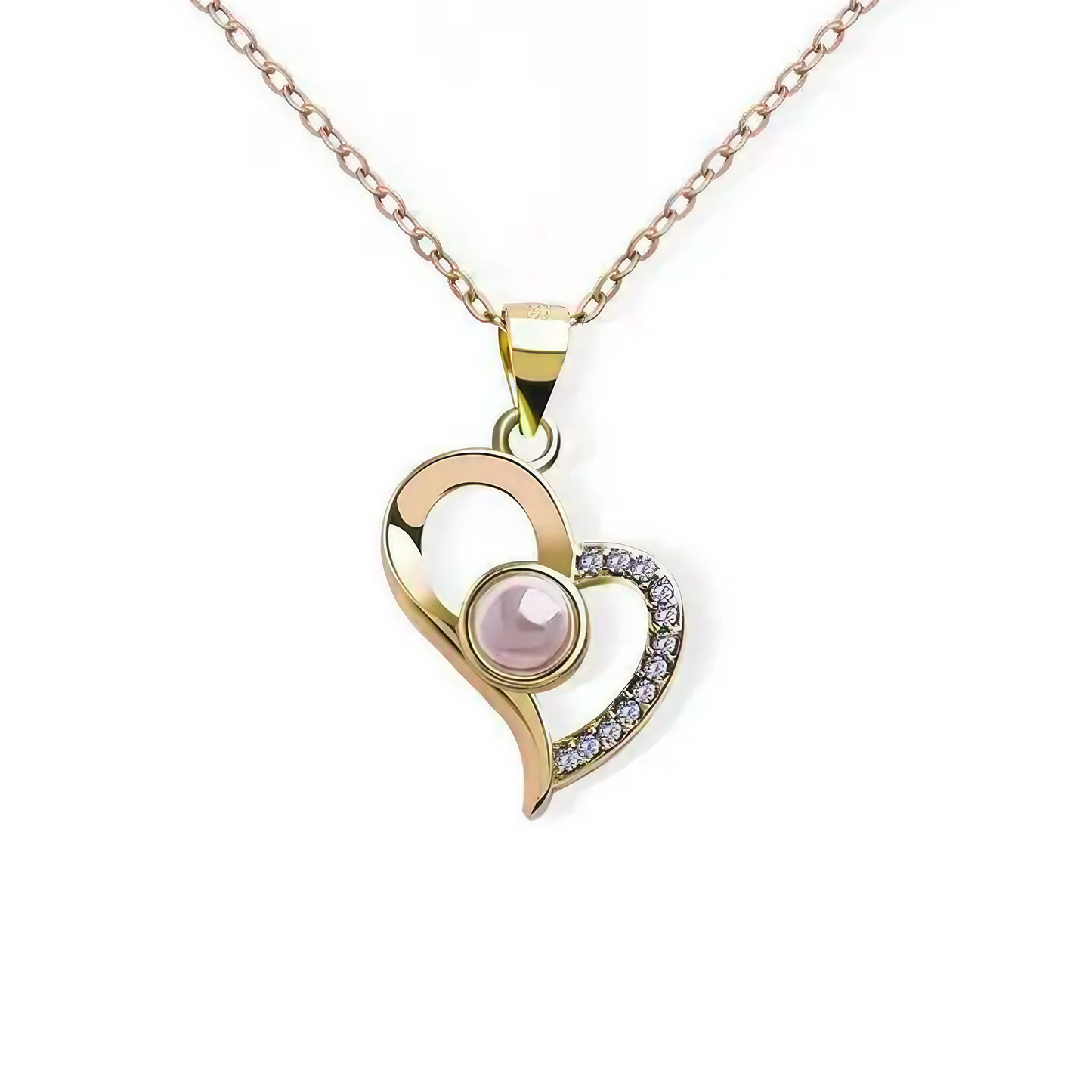 Custom heart Photo Projection Necklace