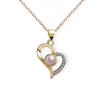 Custom heart Photo Projection Necklace