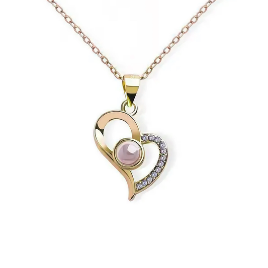 Custom heart Photo Projection Necklace