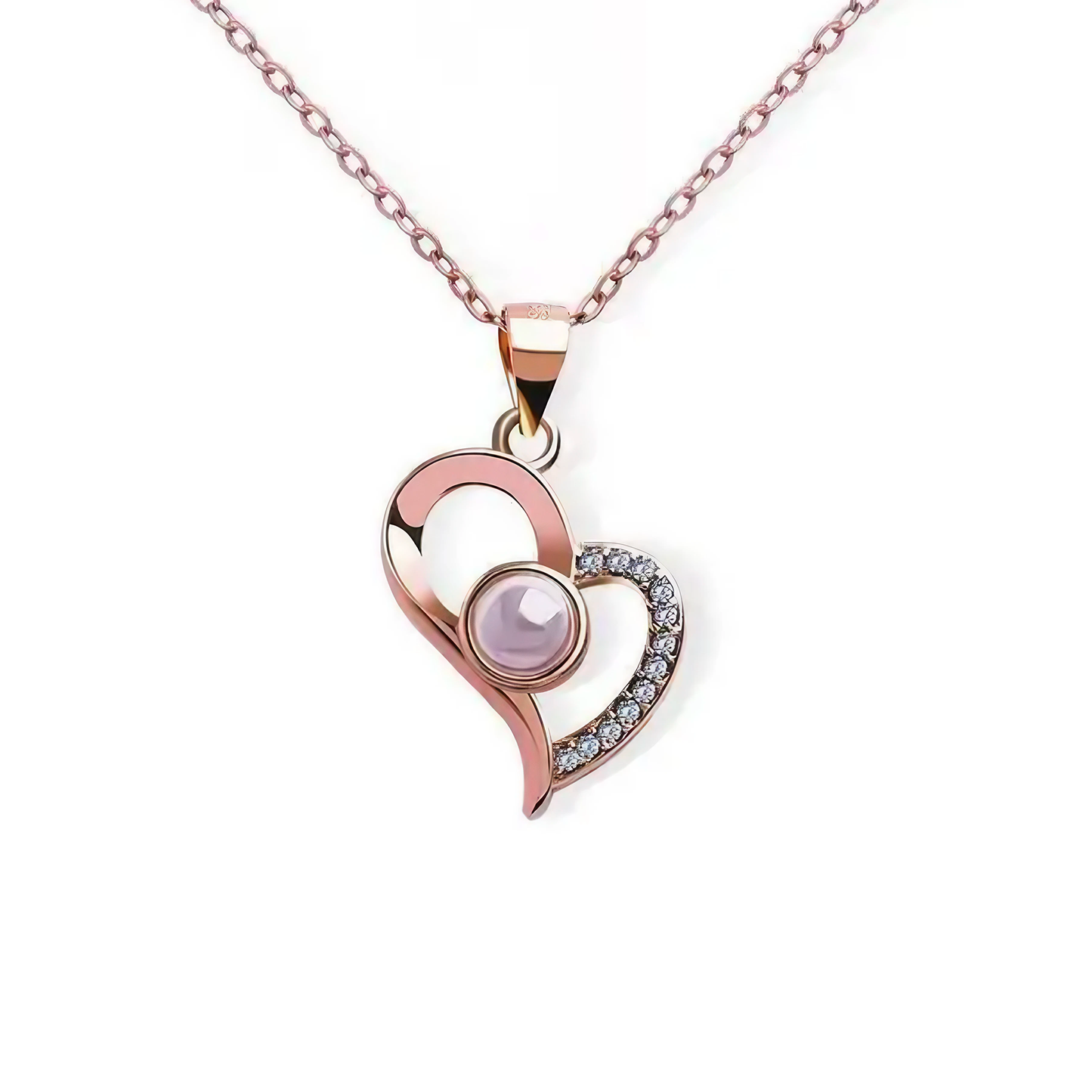 Custom heart Photo Projection Necklace