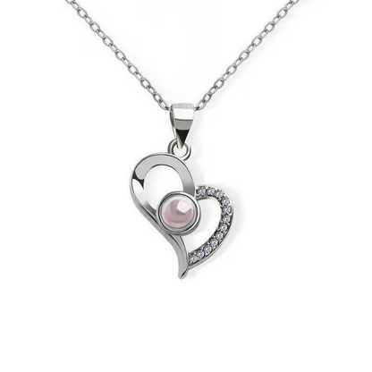 Custom heart Photo Projection Necklace