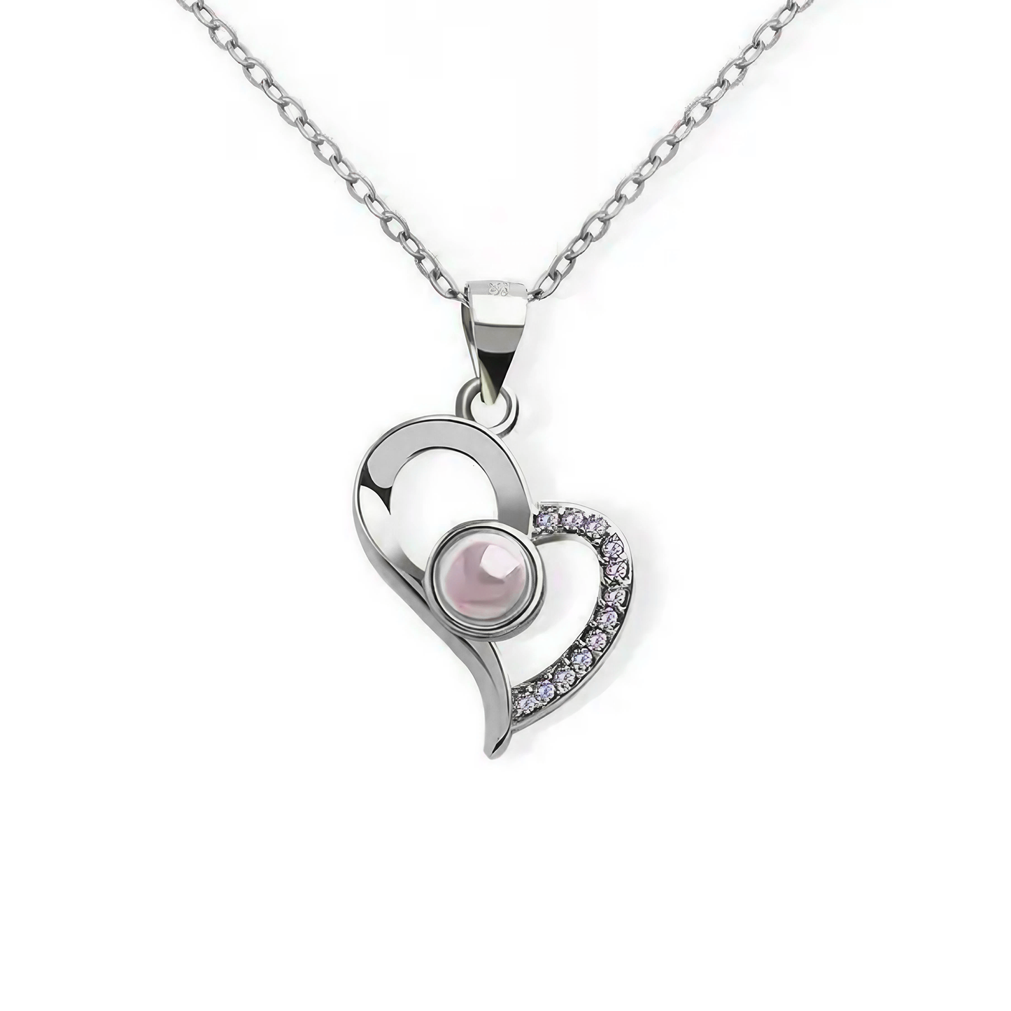 Custom heart Photo Projection Necklace