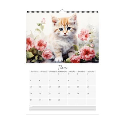 Watercolour kitten Calendar 2024
