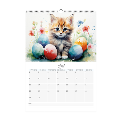 Watercolour kitten Calendar 2024