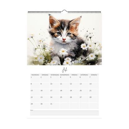 Watercolour kitten Calendar 2024
