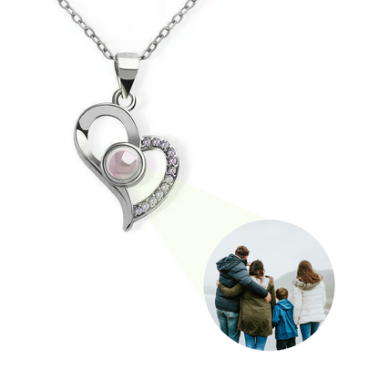 Custom heart Photo Projection Necklace