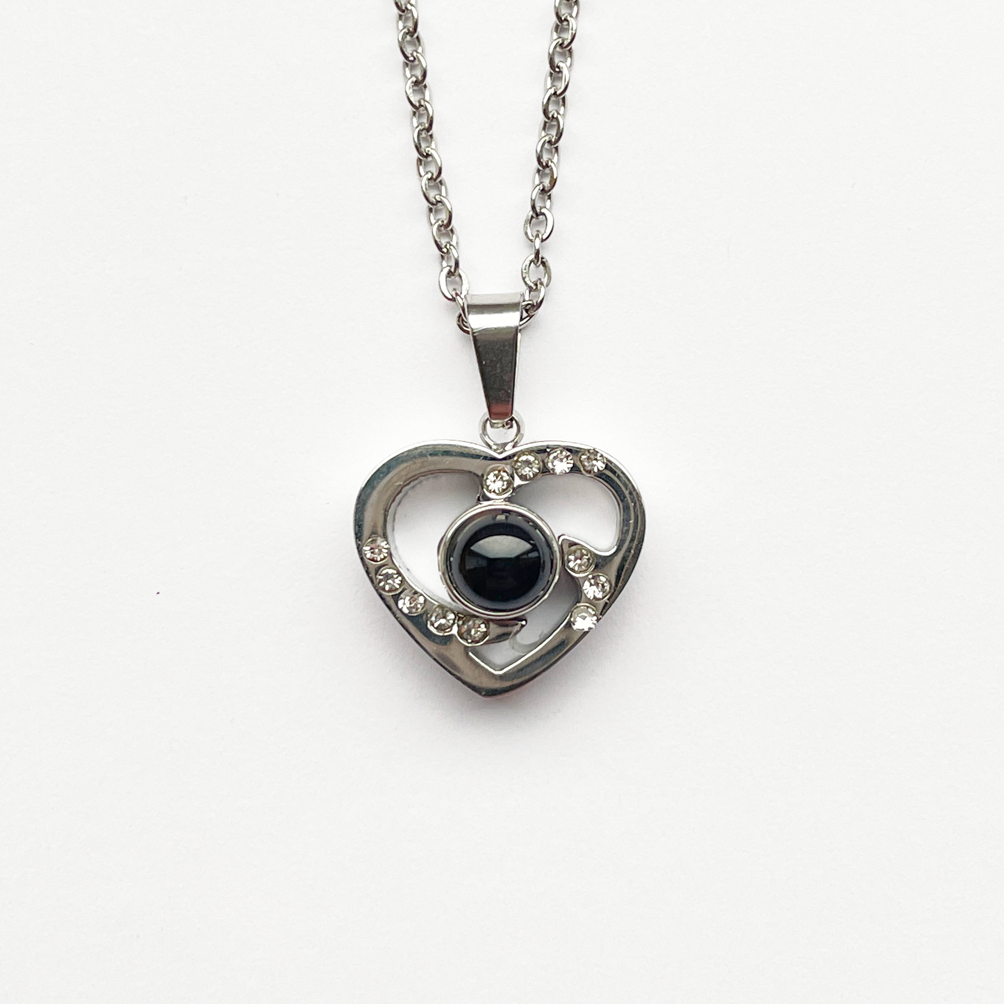 Custom heart Photo Projection Necklace