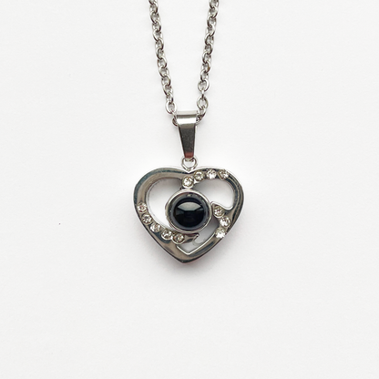 Custom heart Photo Projection Necklace