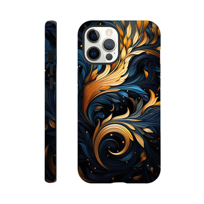 Gold and blue art deco pattern - Phone Case sturdy