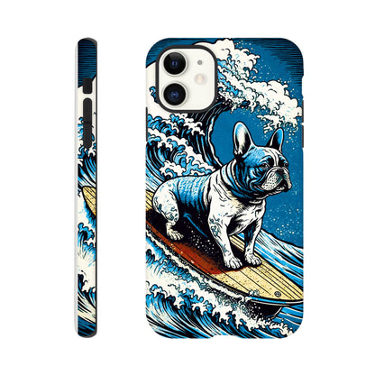 French bulldog surfing on the great wave - Phone Case Sturdy