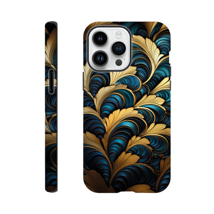 Blue and Gold art deco pattern - Phone Case sturdy
