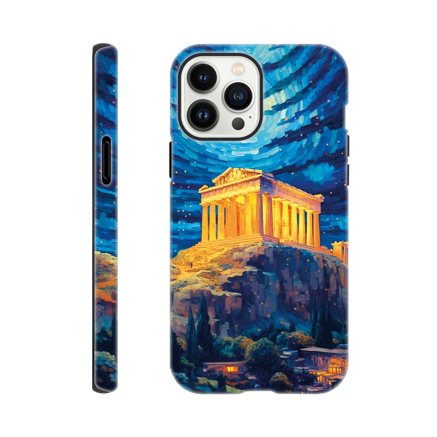 Akropolis van Athene at night in Van Gogh style - Phone case sturdy