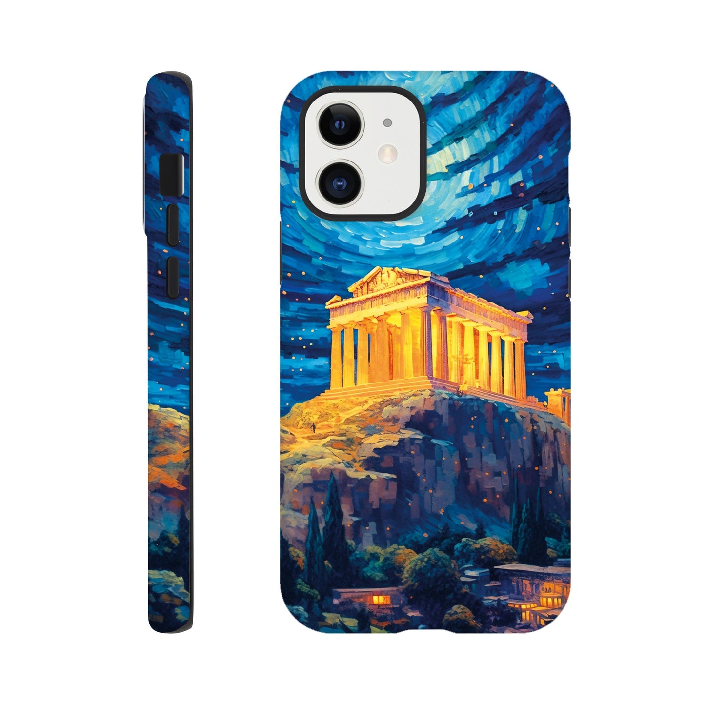 Akropolis van Athene at night in Van Gogh style - Phone case sturdy