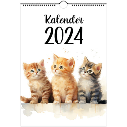 Watercolour kitten Calendar 2024