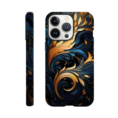 Gold and blue art deco pattern - Phone Case sturdy