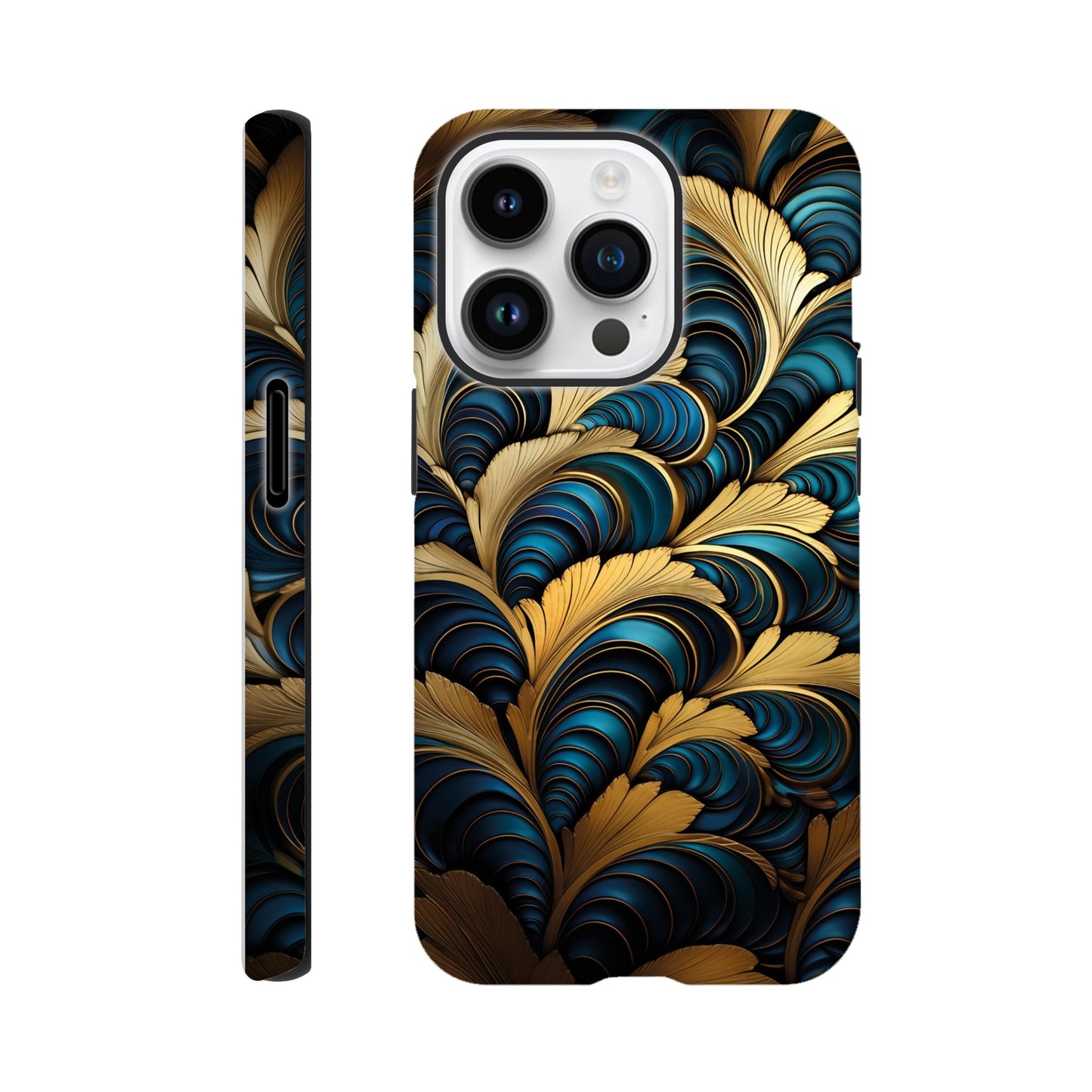 Blue and Gold art deco pattern - Phone Case sturdy