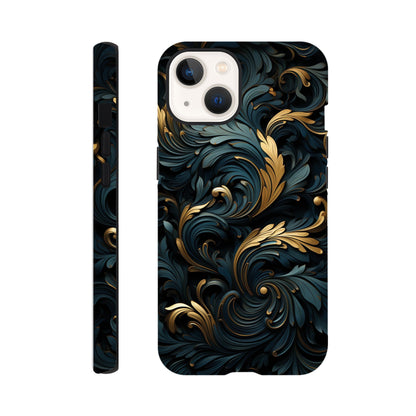 Black and gold art deco pattern- Phone Case sturdy